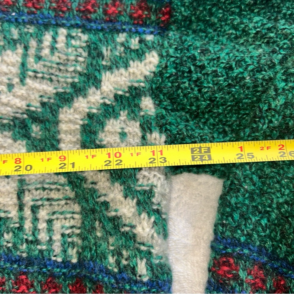 Vintage American Outfitters Wool Sweater Green Patterned Men's XL 85% Wool - Picture 5 of 9